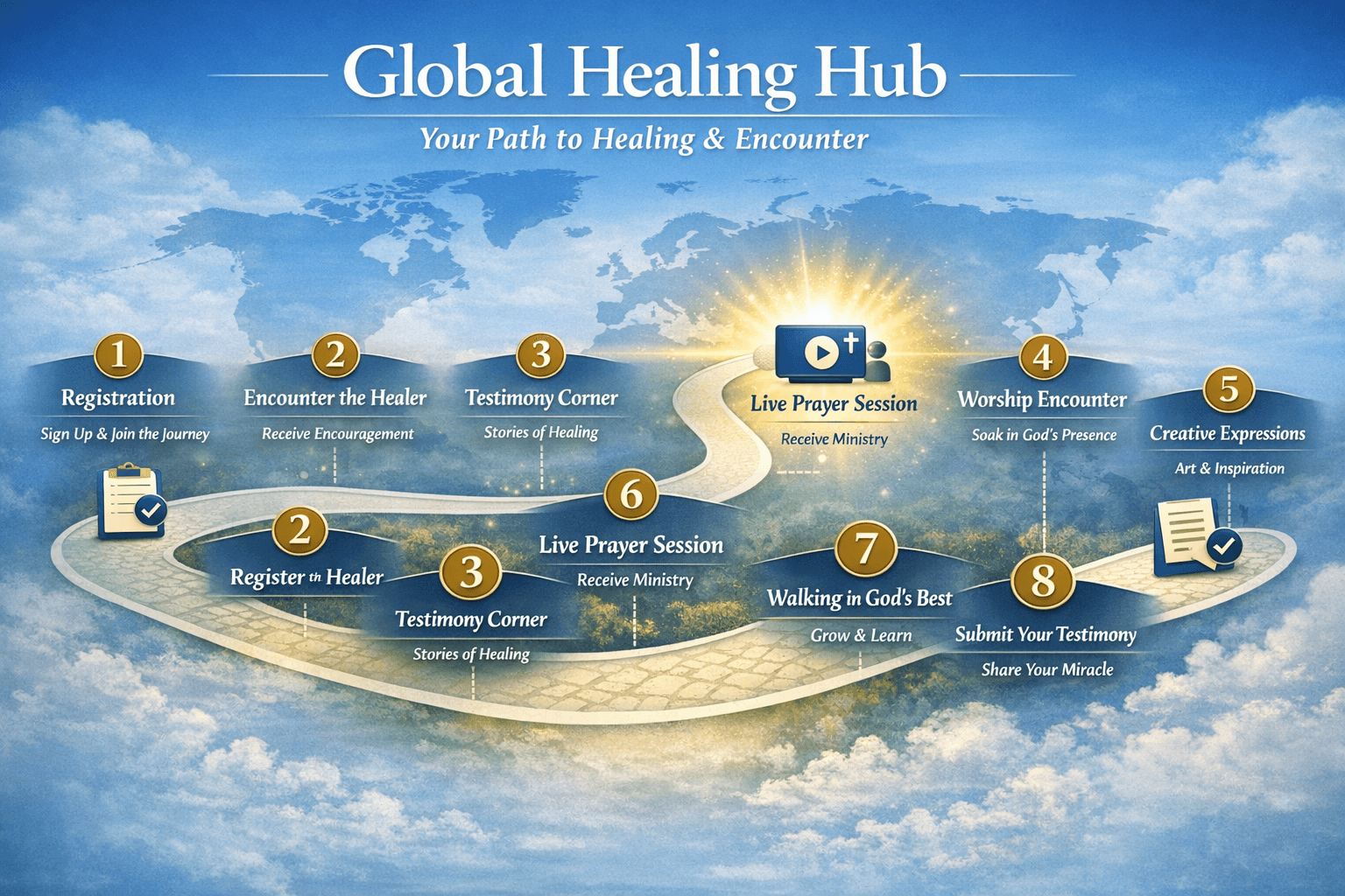 Faith pages for seekers and returning believers.